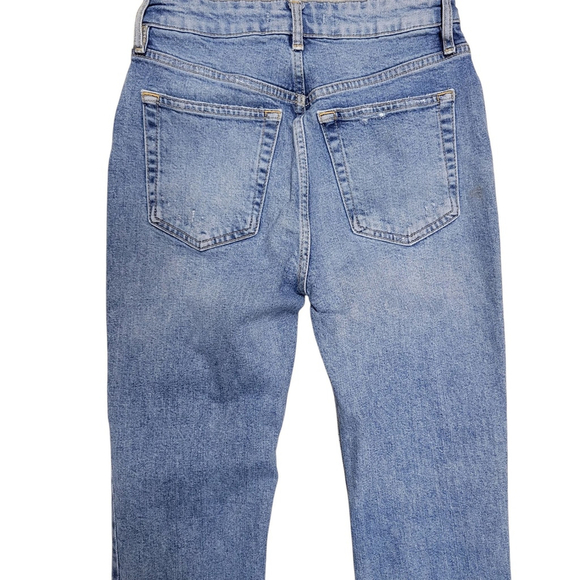 We The Free Women's Distressed Straight Mid-Rise Slit Ankle Button-Fly Jeans 27 - Picture 5 of 8